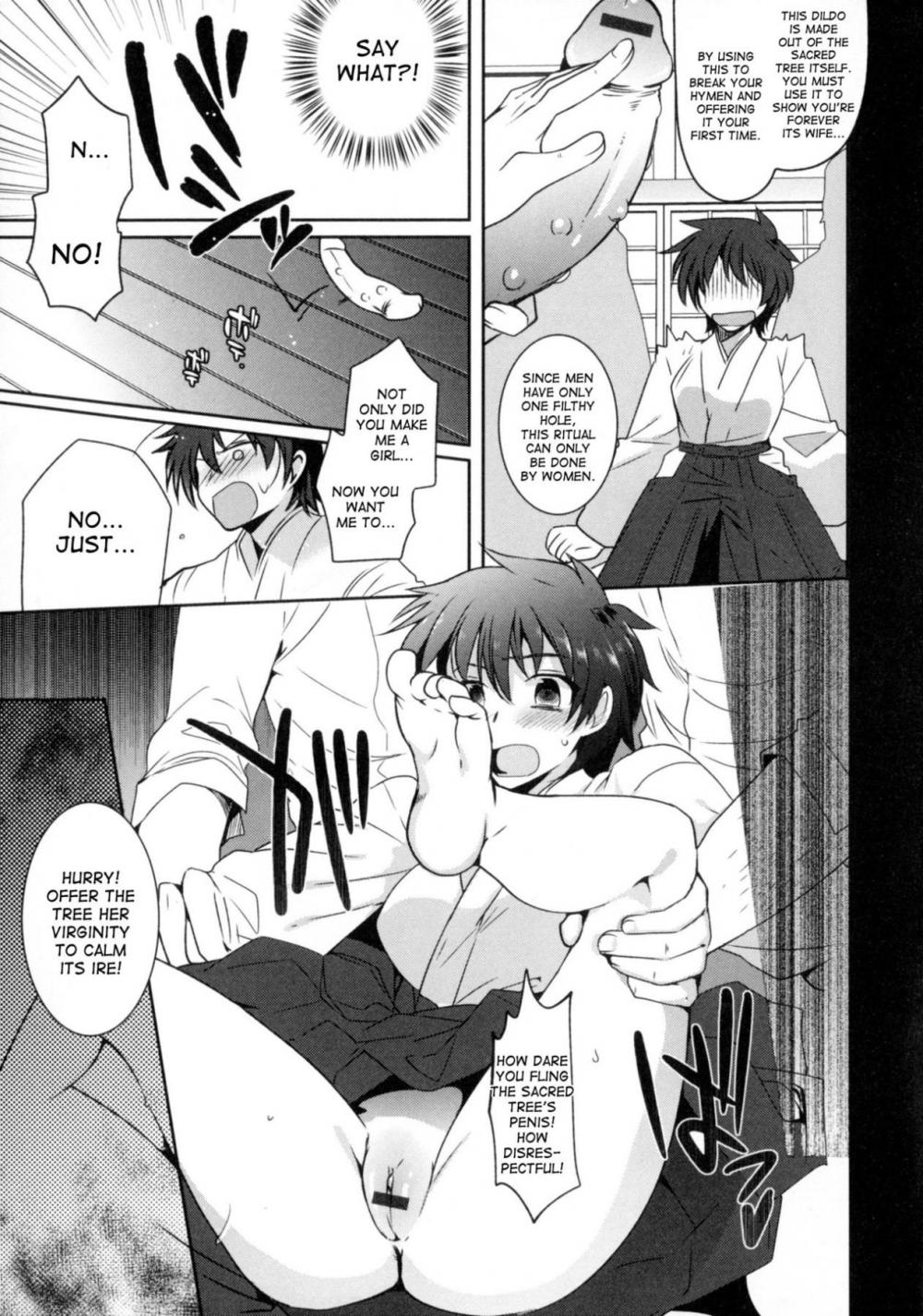 Hentai Manga Comic-Turn into a girl and become a shrine maiden-Read-7